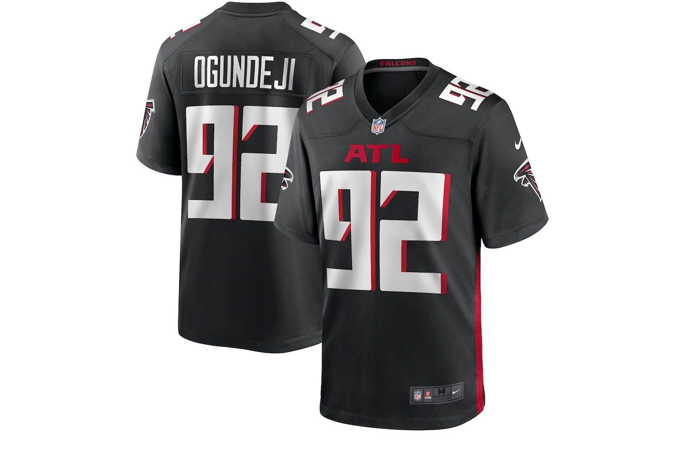 Men Atlanta Falcons #92 Adetokunbo Ogundeji Nike Black Game NFL Jersey